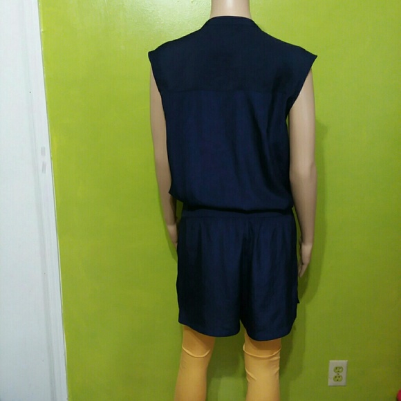 NWOT J Crew Wrap-Front Navy Blue Romper - Picture 4 of 5